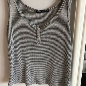 Blue Striped Crop Top